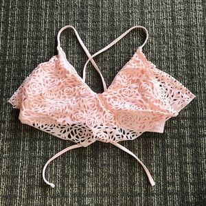 Lace blush pink bathing suit top